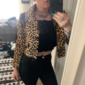 Leopard print dress coat